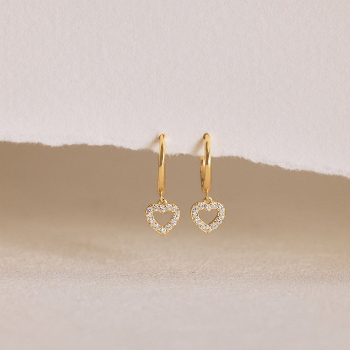 Heart Shape Hoop Diamond Earrings for Women