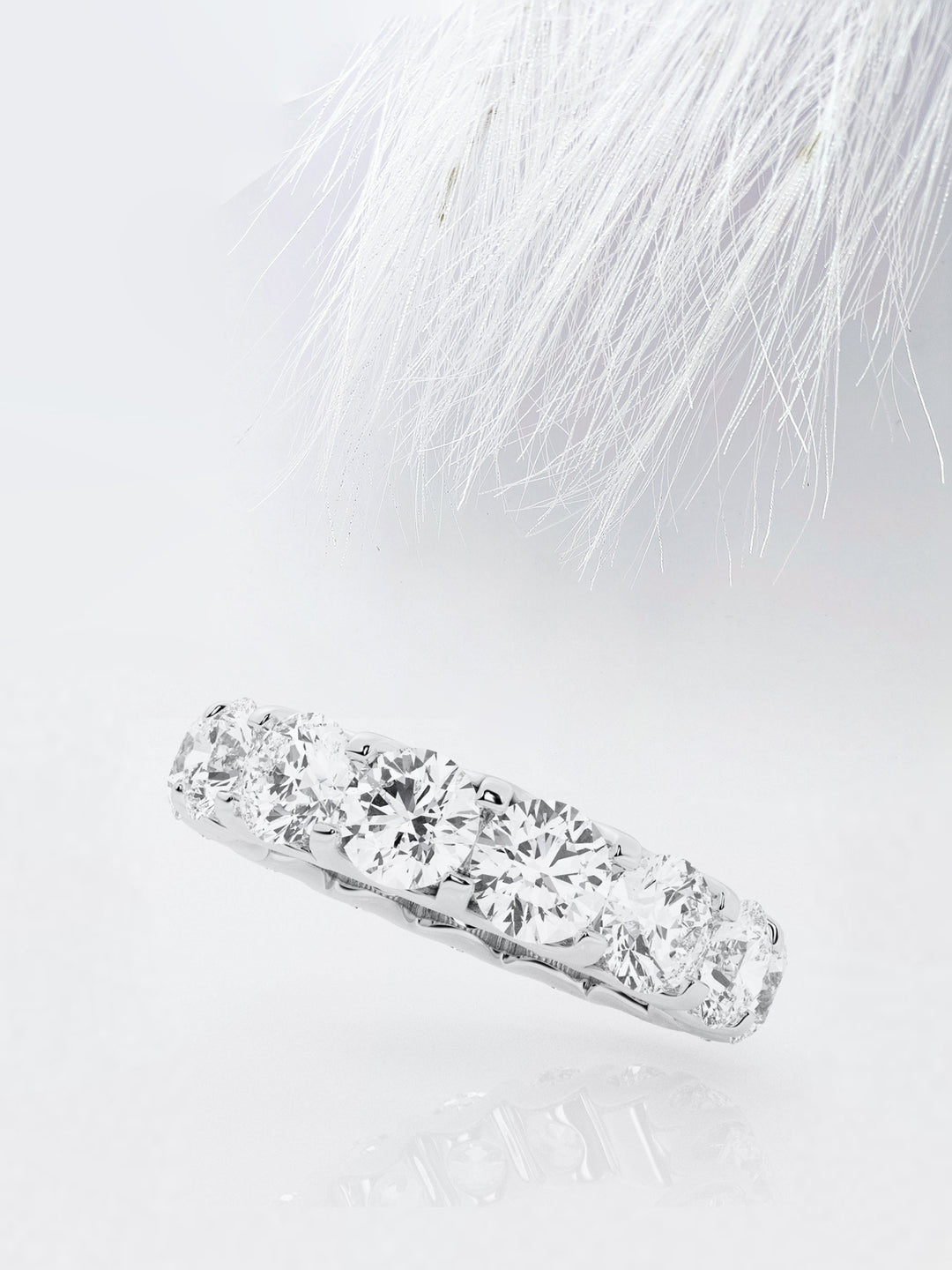 Round F-VS2 Lab Grown Diamond U Shaped Wedding Band