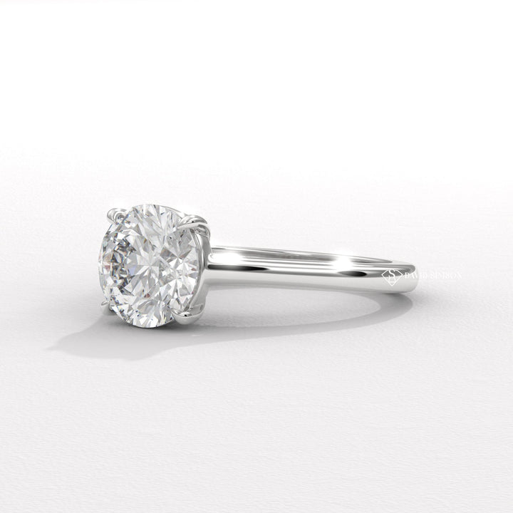 1.50CT-2.50CT Round Moissanite Bridge Set Diamond Solitaire Engagement Ring