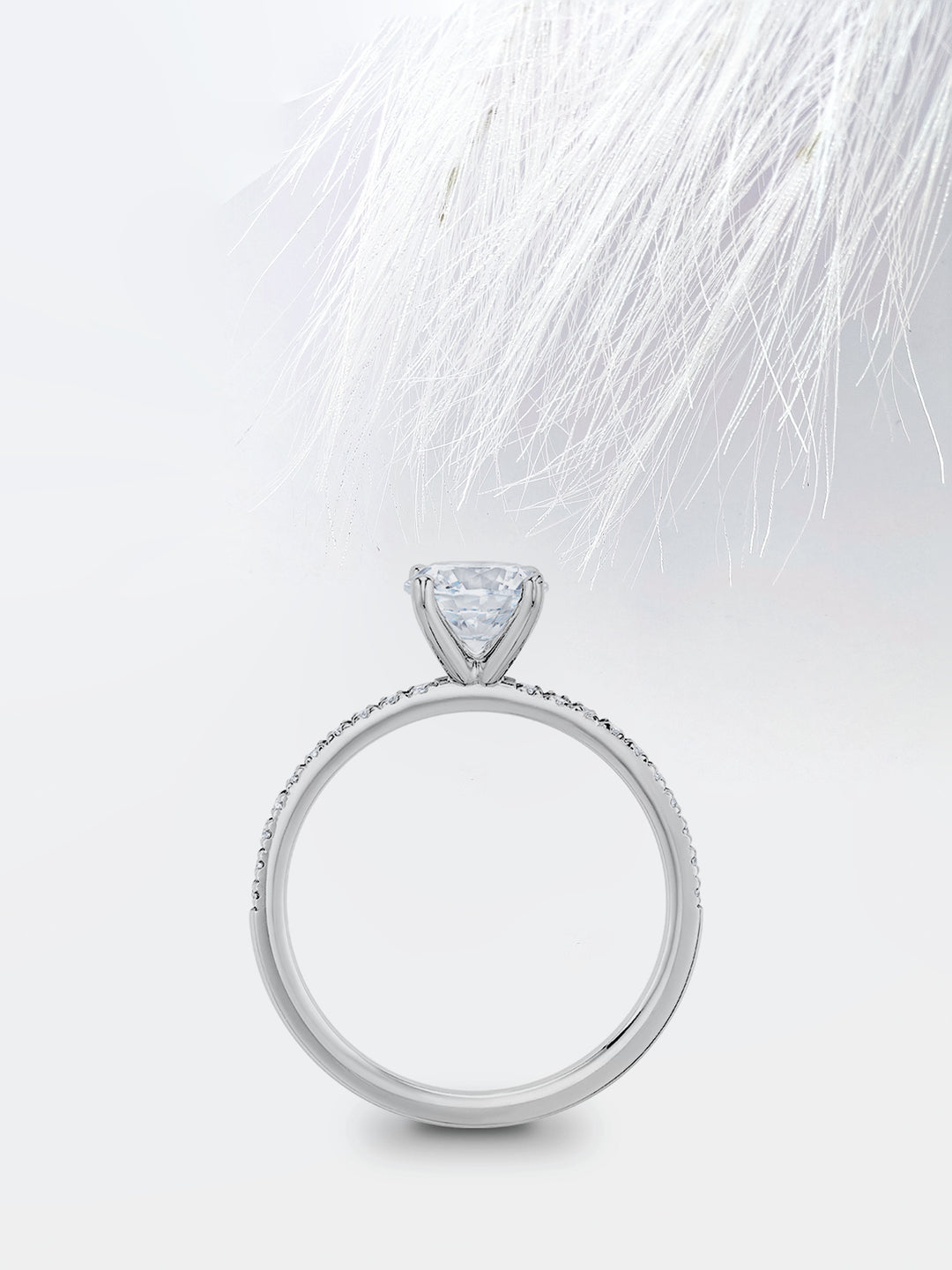 0.75CT Radiant Cut Pave Moissanite Diamond Engagement Ring