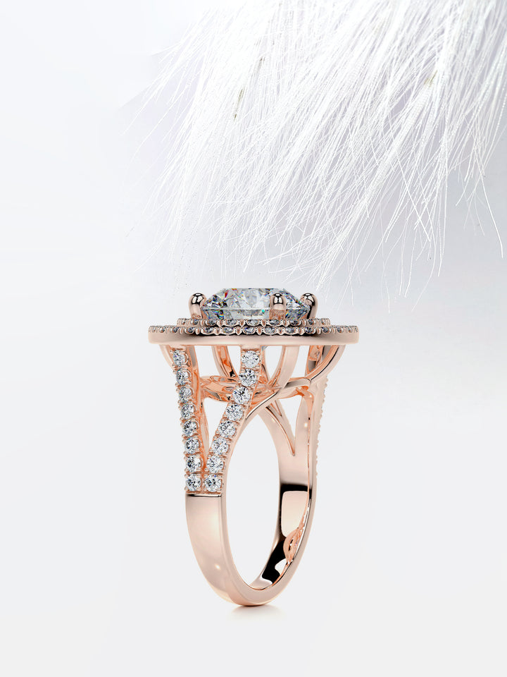 4.0CT Antique Round Diamond Natalie Portman Engagement Ring