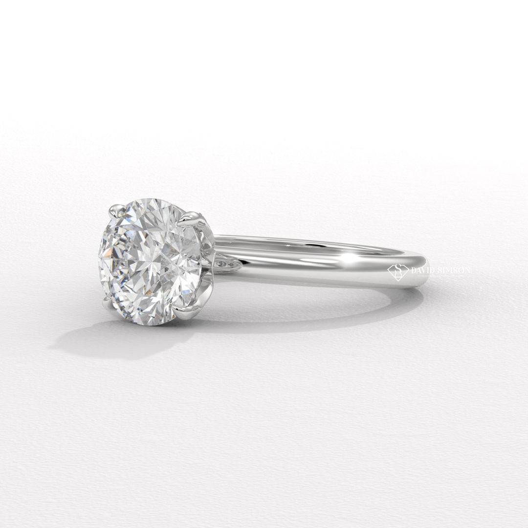 1.0CT-3.0CT Round Moissanite Diamond Tulip Set Engagement Ring