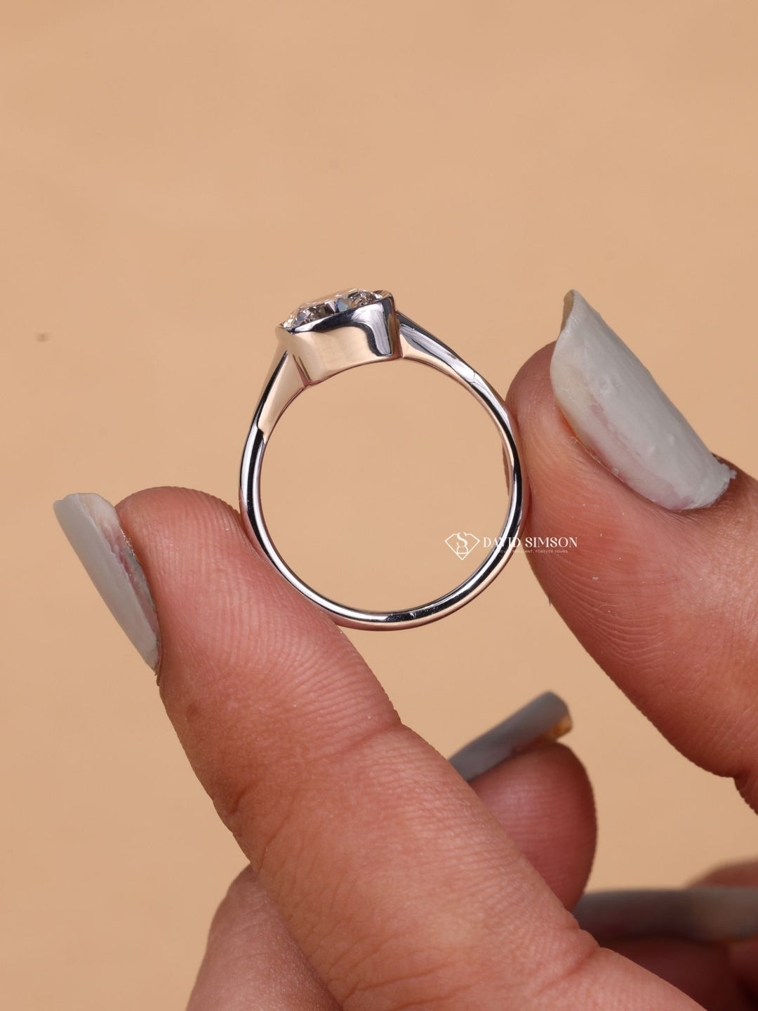 3.50CT-4.50CT Elongated Cushion Cut Moissanite Diamond Bezel Engagement Ring