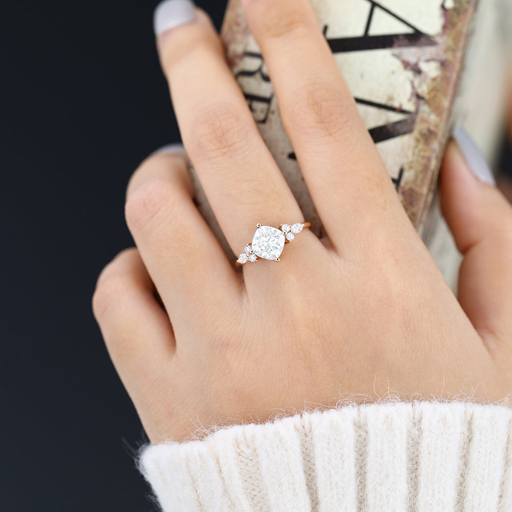 cushion-shaped-moissanite-cluster-engagement-ring