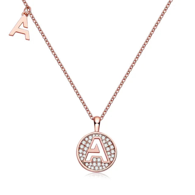 " A " Letter Moissanite Diamond Necklace for Women