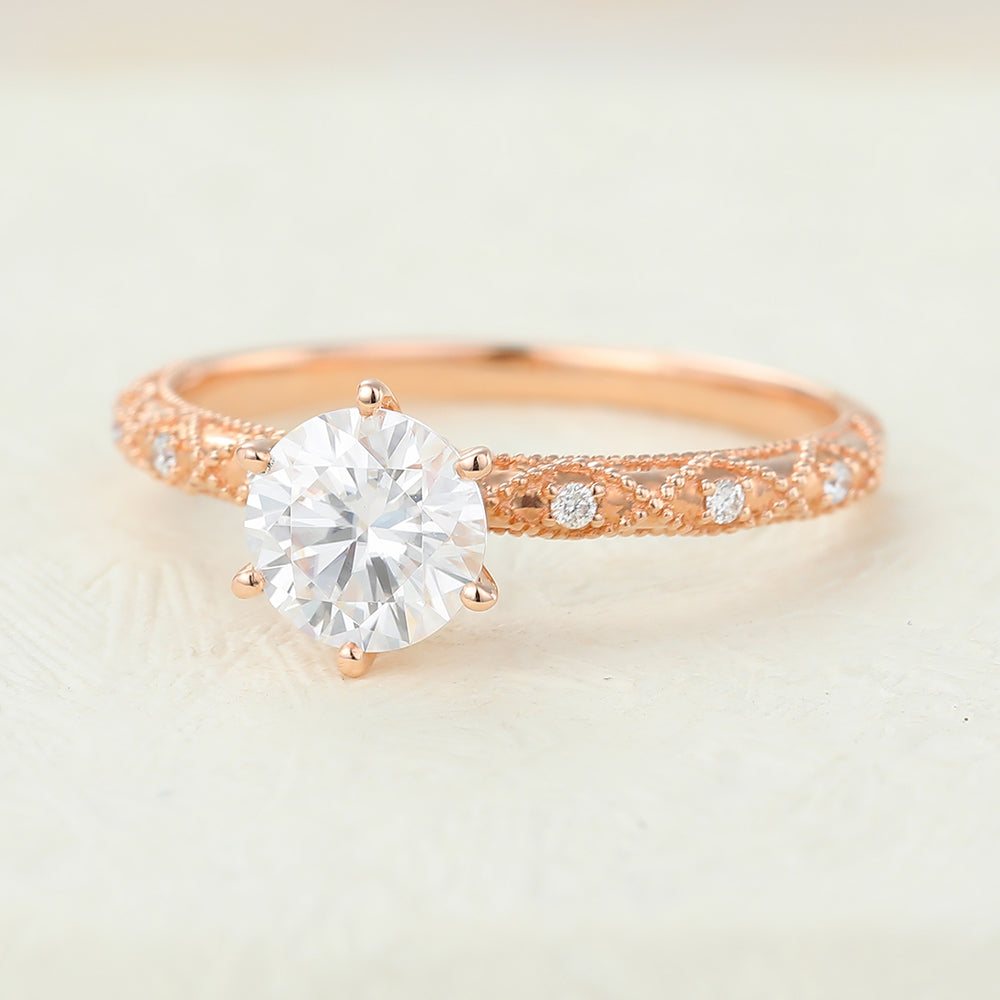 round-shaped-moissanite-vintage-style-engagement-ring