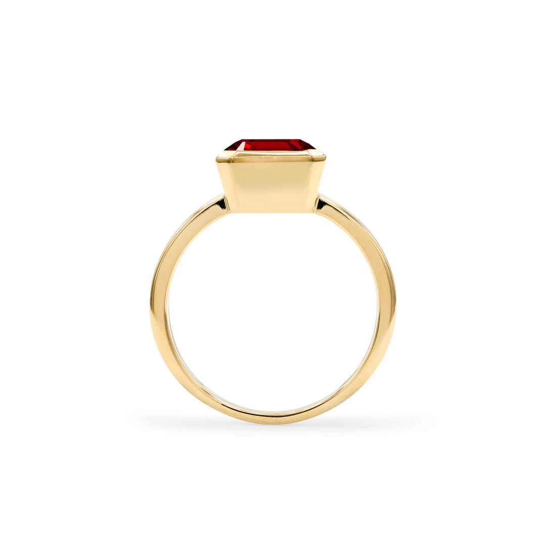Sterling Silver January Birthstone Ring - 1 Ct Emerald Cut CZ, Statement Solitaire, Band Width 1.7mm
