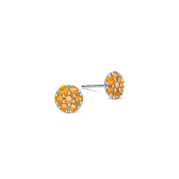 0.84CT Round Citrine Diamond November Birthstone Studs