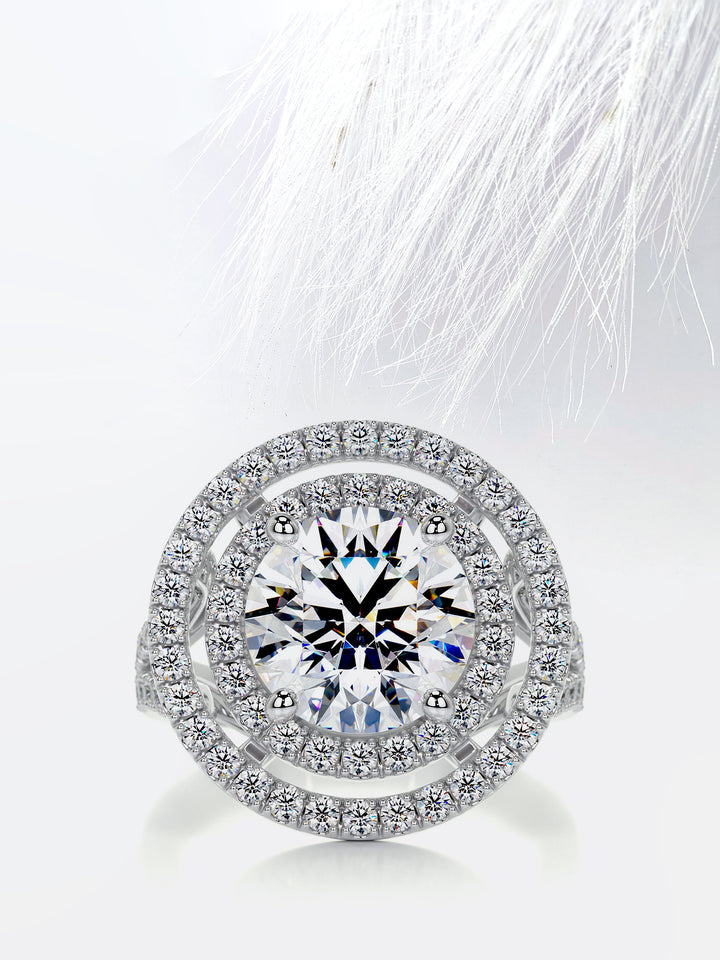 4.0CT Antique Round Diamond Natalie Portman Engagement Ring