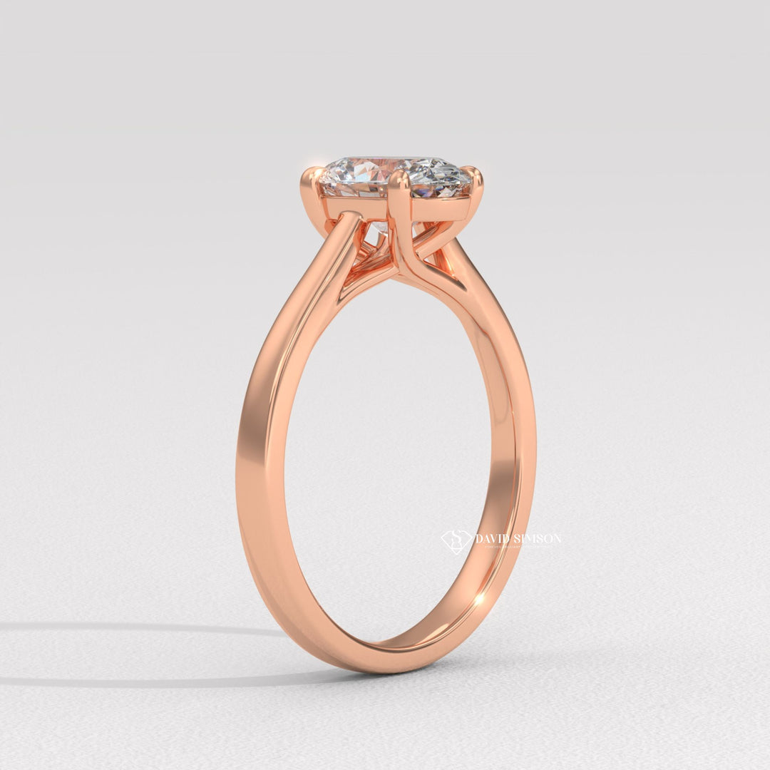 2.0CT-3.0CT Oval Moissanite Diamond Solitaire Engagement Ring