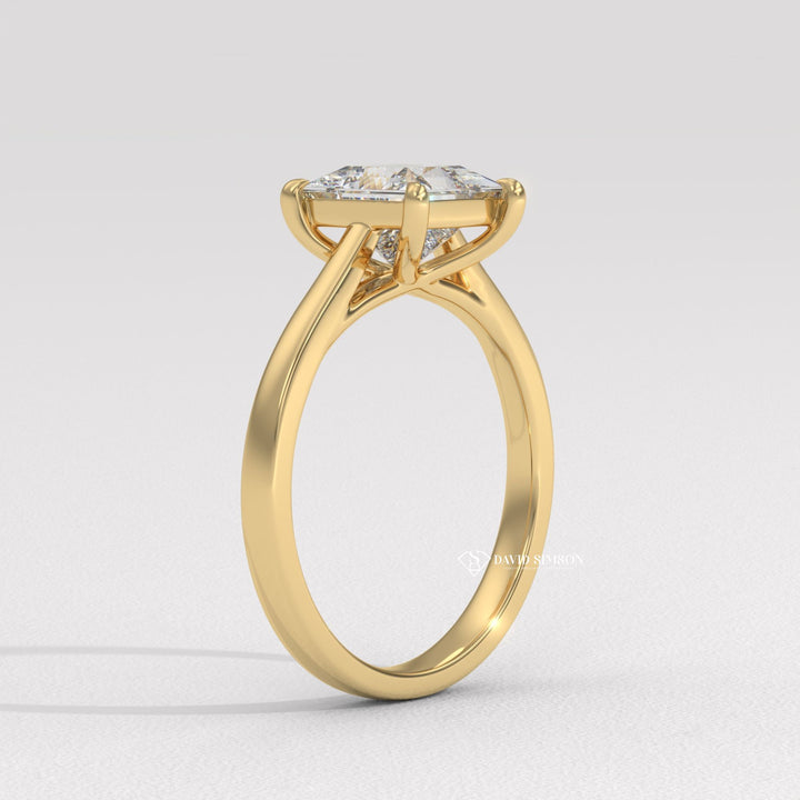 1.50CT-2.50CT Princess Moissanite Solitaire Diamond Engagement Ring