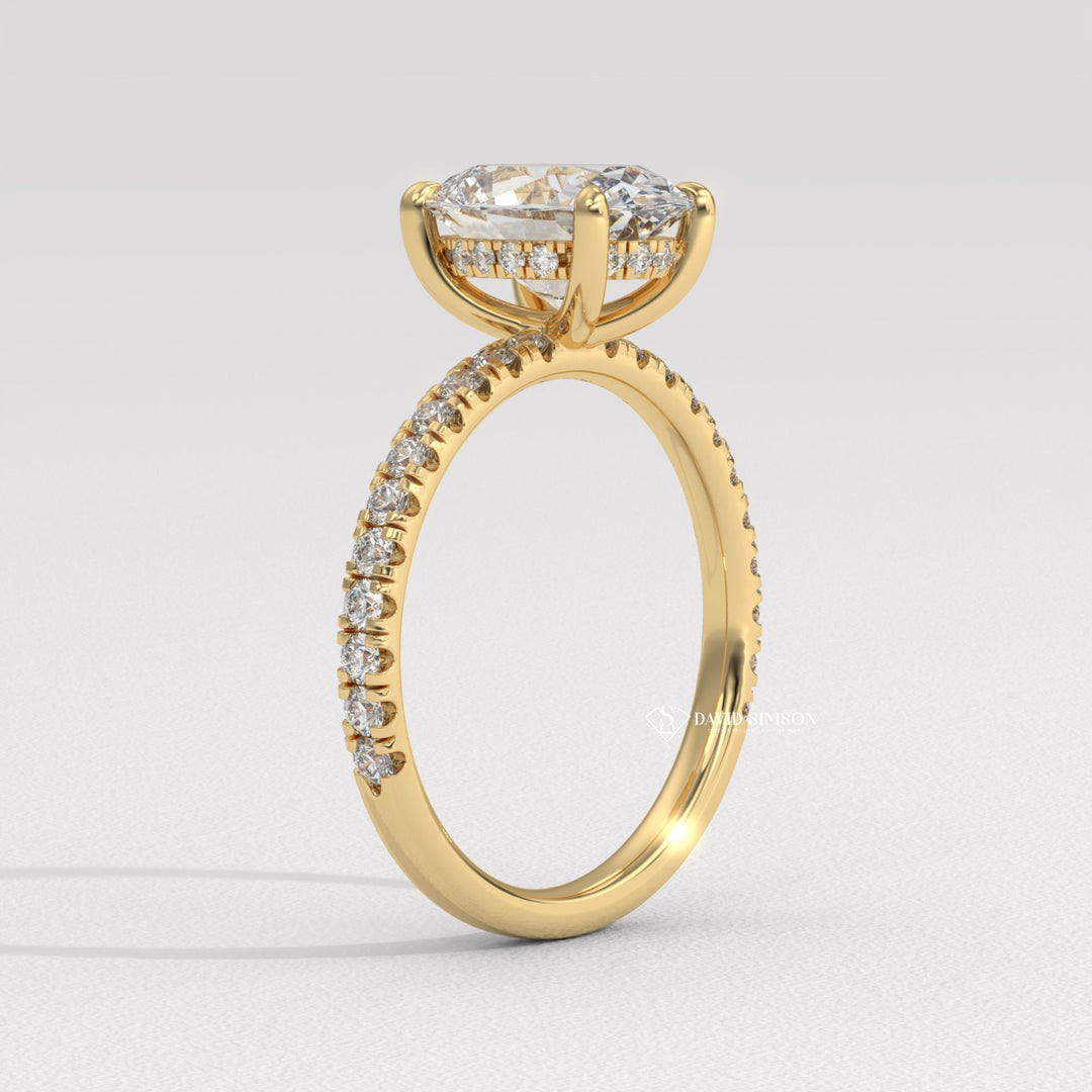1.50CT-2.50CT Oval Moissanite Diamond Pave Engagement Ring
