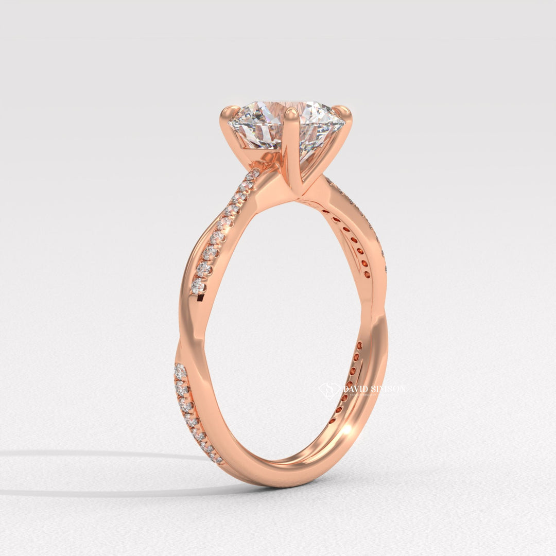 1.0CT-3.0CT Round Moissanite Infinity Diamond Engagement Ring