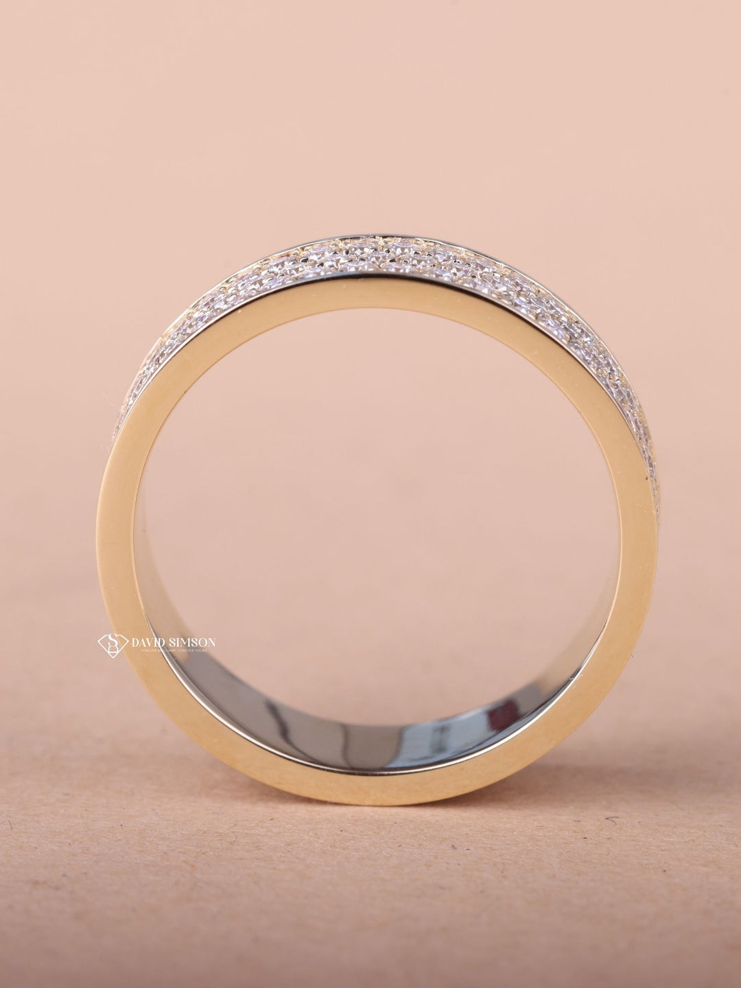 5mm Round Cut Moissanite Men's Diamond Wedding Band