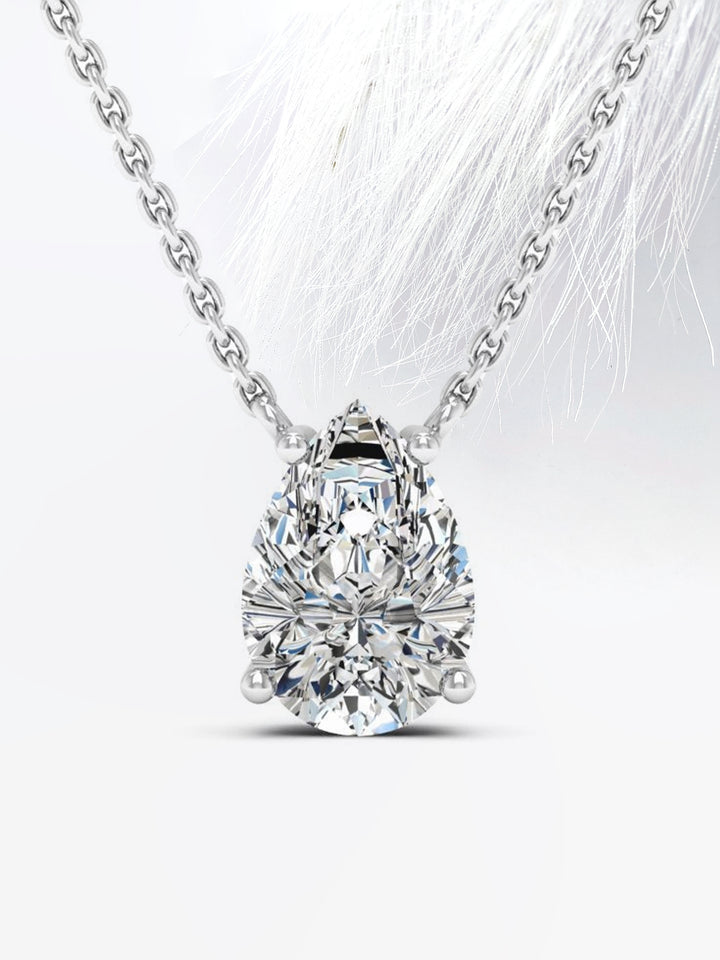 Pear Cut Moissanite Diamond Solitaire Colleen Necklace for Women