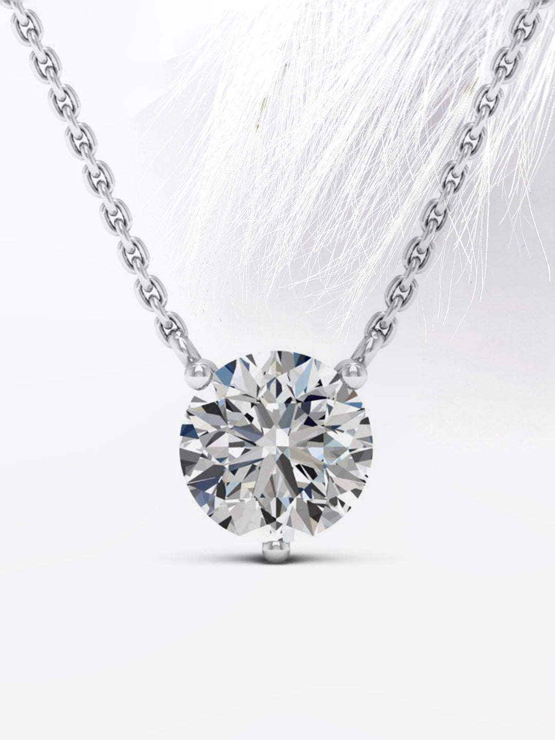 Round Cut Moissanite Diamond Solitaire Colleen Necklace for Her