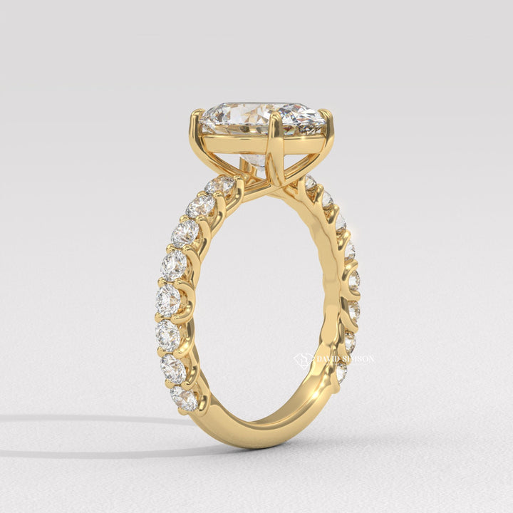 1.50CT-2.50CT Oval Moissanite Diamond Pave Engagement Ring
