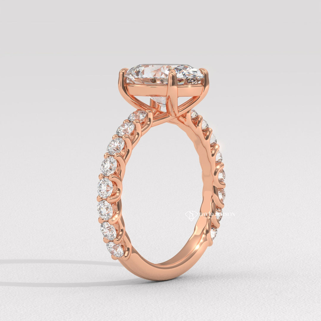 1.50CT-2.50CT Oval Moissanite Diamond Pave Engagement Ring