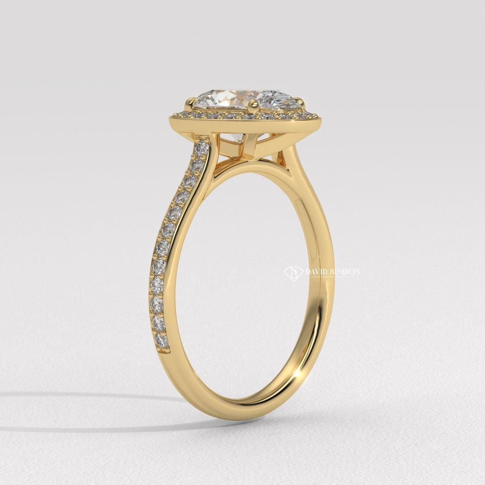 Oval pave engagement ring, Oval vintage engagement ring, Oval classic engagement ring, Oval modern engagement ring, Oval three-stone engagement ring