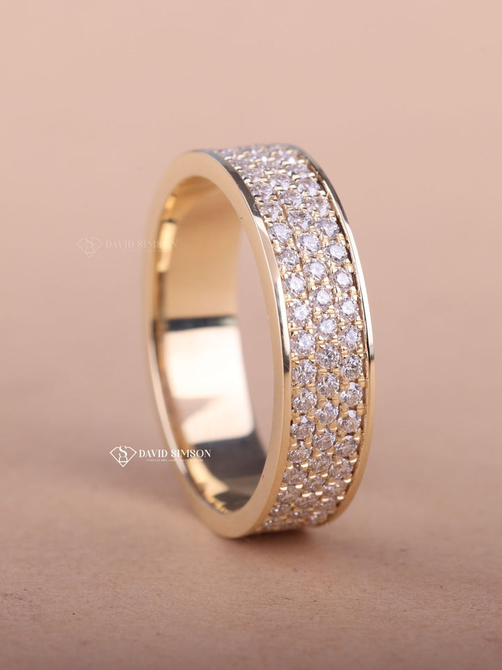 5mm Round Cut Moissanite Men's Diamond Wedding Band