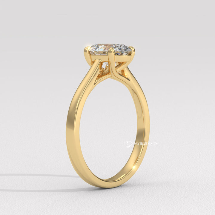2.0CT-3.0CT Oval Moissanite Diamond Solitaire Engagement Ring