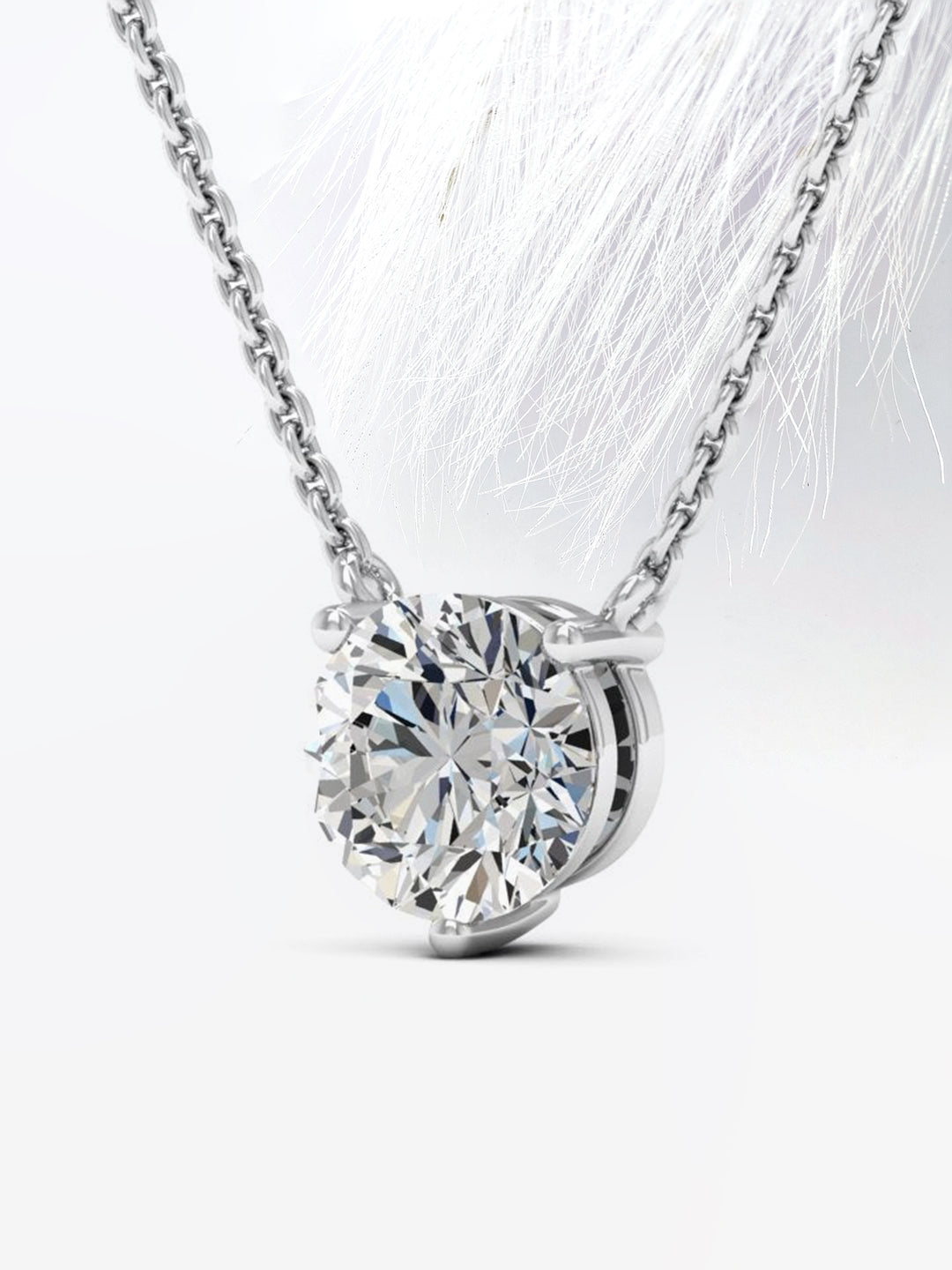 Round Cut Moissanite Diamond Solitaire Colleen Necklace for Her