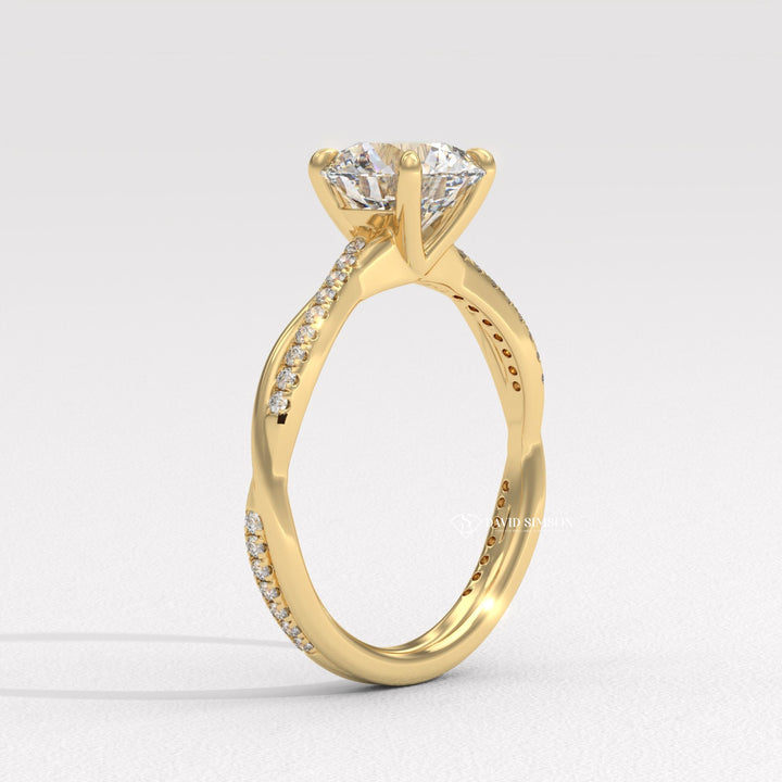 1.0CT-3.0CT Round Moissanite Infinity Diamond Engagement Ring
