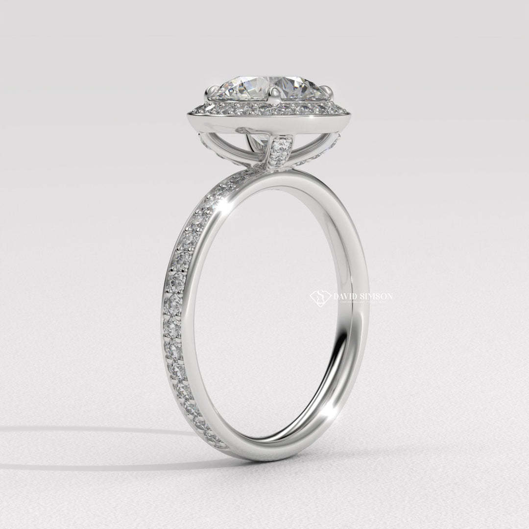 Round bezel engagement ring, Round tension set engagement ring, Round split shank engagement ring,