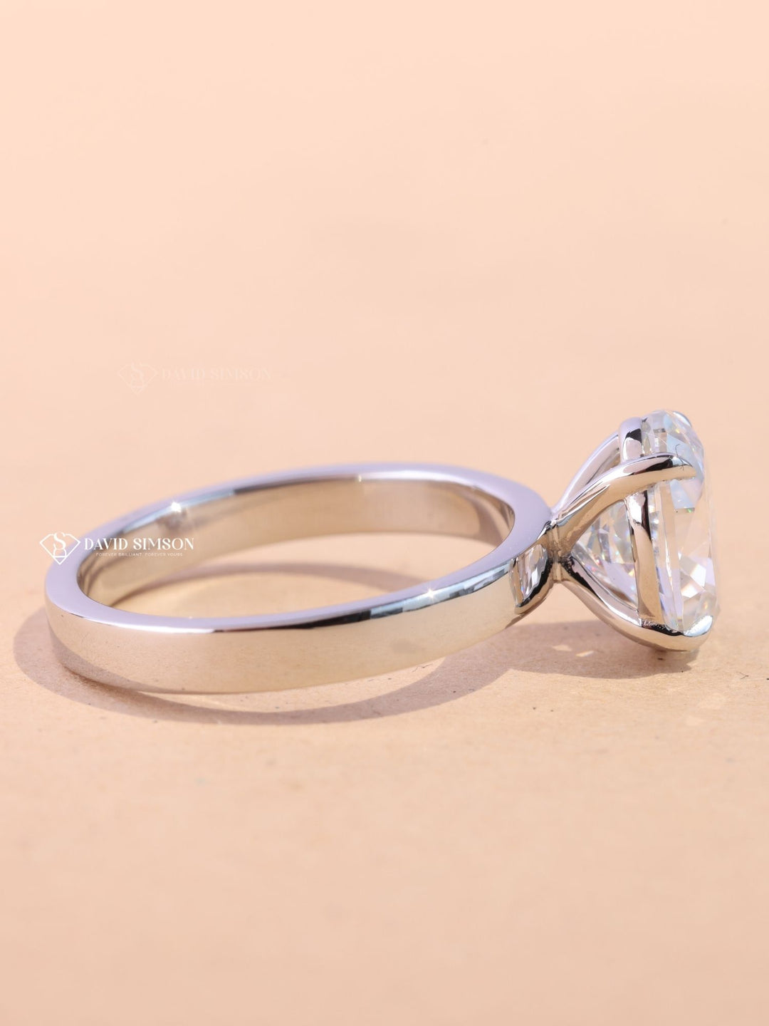 1.50CT-2.50CT Oval Cut Moissanite Diamond Thick Band Engagement Ring