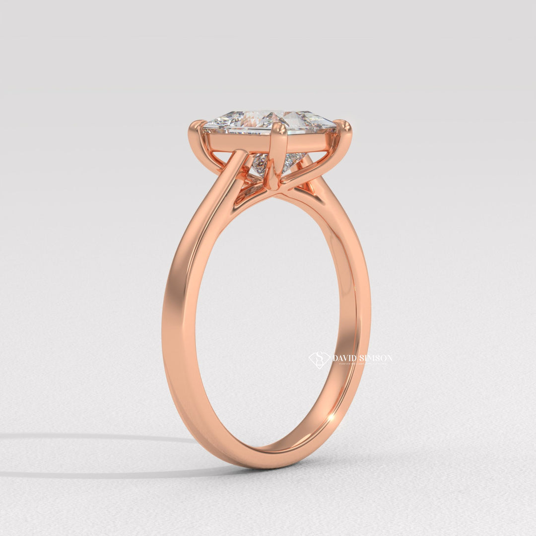 1.50CT-2.50CT Princess Moissanite Solitaire Diamond Engagement Ring