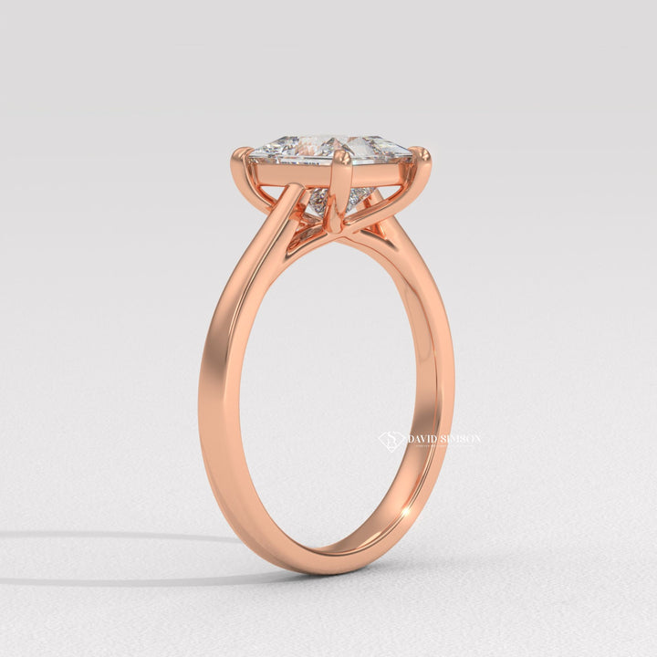 1.50CT-2.50CT Princess Moissanite Solitaire Diamond Engagement Ring