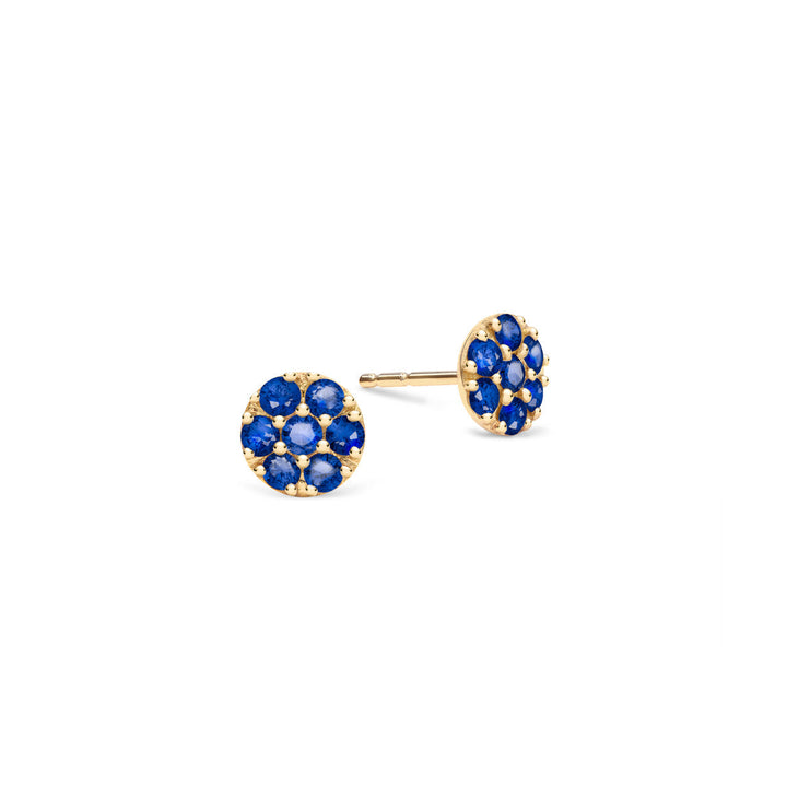 0.40CT Round Sapphire Diamond September Birthstone Studs