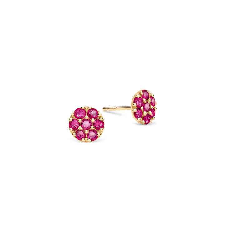 0.70CT Round Ruby Diamond July Birthstone Earrings Studs