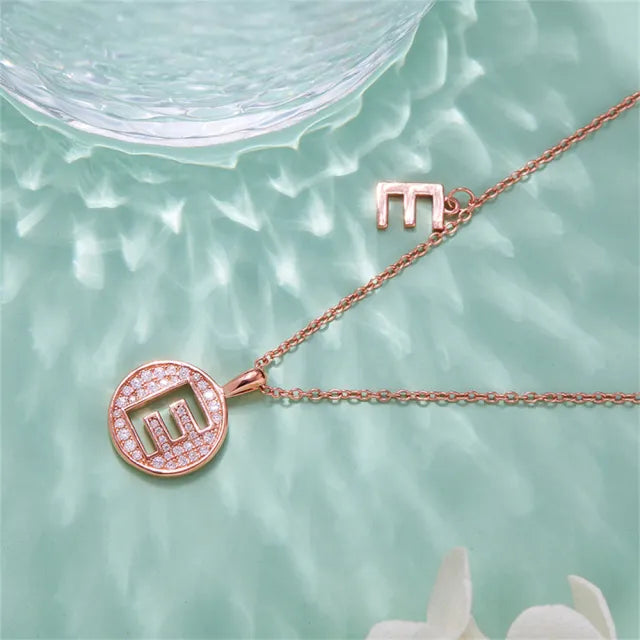 " E " Letter Moissanite Diamond Necklace for Women