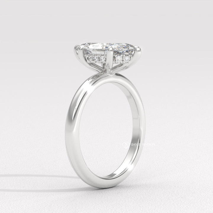 1.50CT-2.50CT Marquise Moissanite Hidden Halo Diomond Engagement Ring