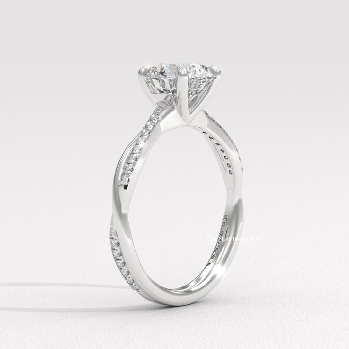 1.0CT-3.0CT Round Moissanite Infinity Diamond Engagement Ring