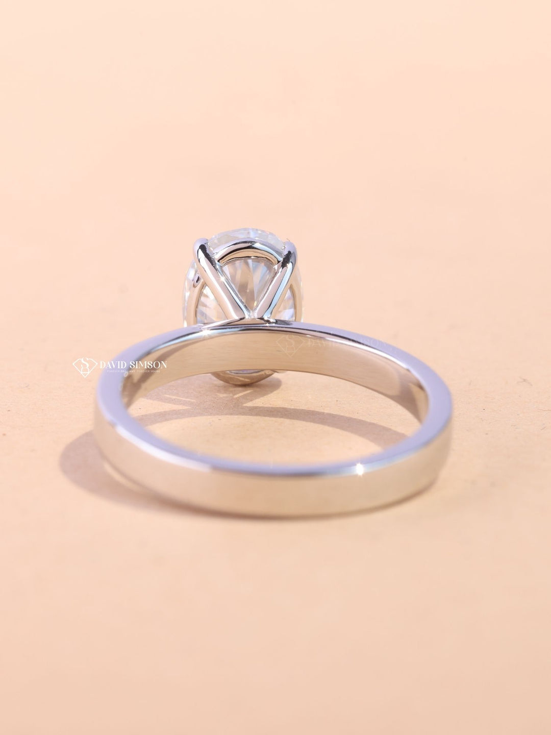 1.50CT-2.50CT Oval Cut Moissanite Diamond Thick Band Engagement Ring