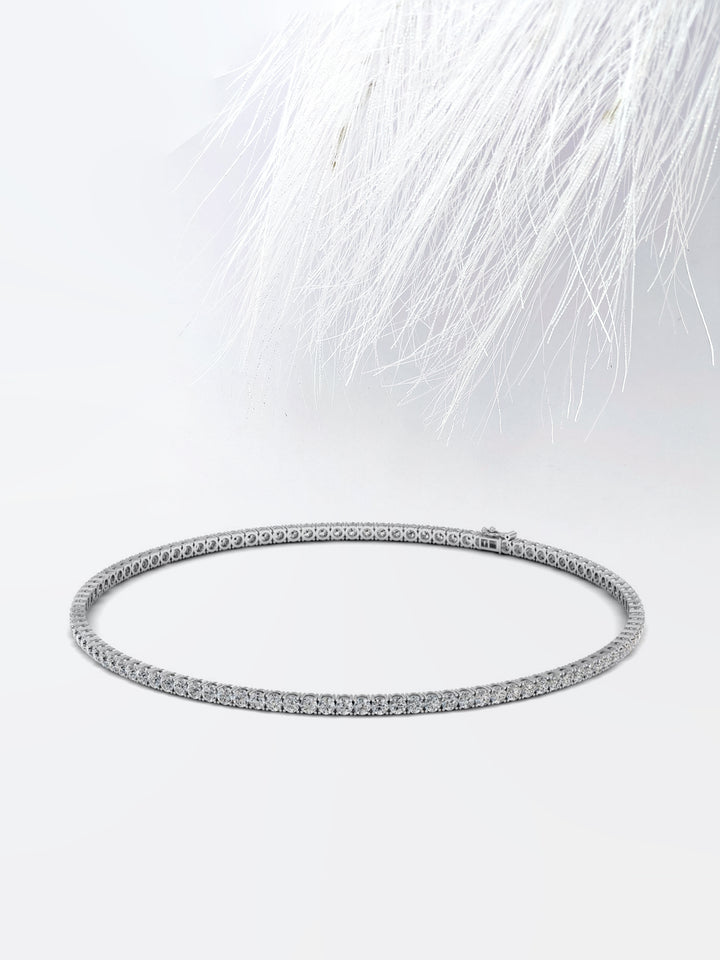 Round Cut Diamond Moissanite Tennis Necklace for Women
