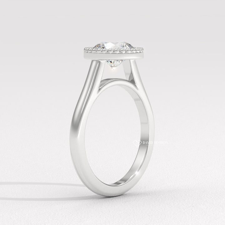 2.0CT-4.0CT Bezel Set Round Moissanite Diamond Vintage Engagement Ring