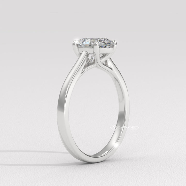 2.0CT-3.0CT Oval Moissanite Diamond Solitaire Engagement Ring