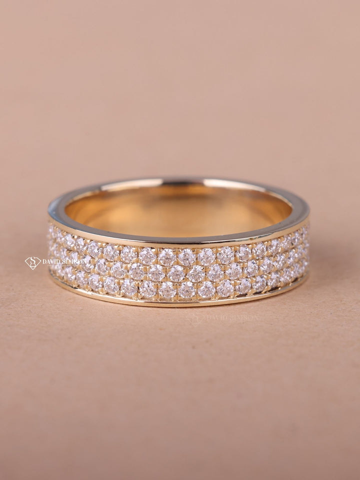 5mm Round Cut Moissanite Men's Diamond Wedding Band