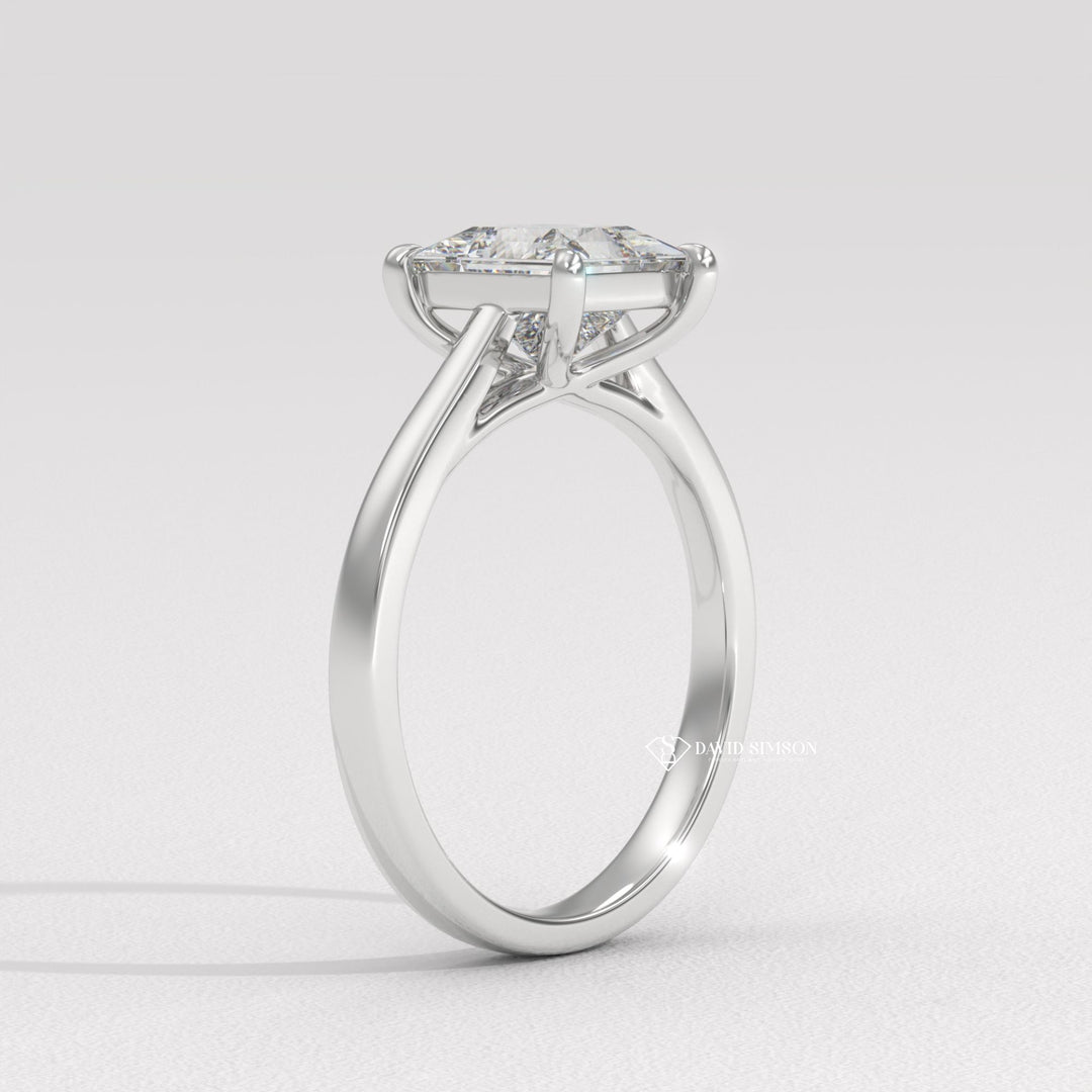 1.50CT-2.50CT Princess Moissanite Solitaire Diamond Engagement Ring