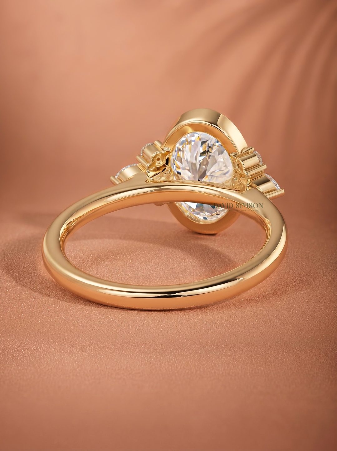 2.0CT-3.0CT Oval Lab Grown Diamond Seven Stone Bezel Engagement Ring