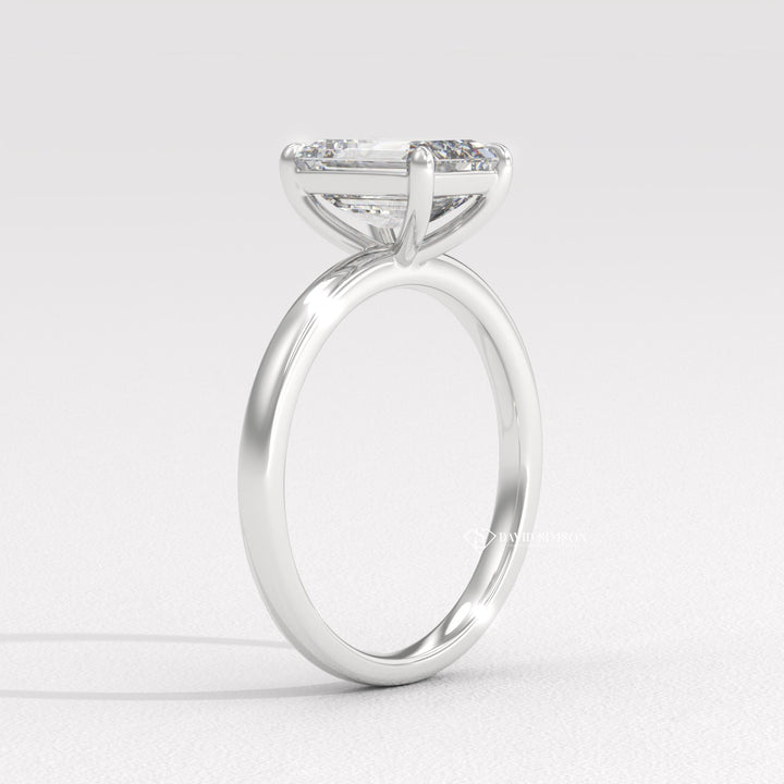 1.50CT-2.50CT Emerald Solitaire Moissanite Diamond Engagement Ring