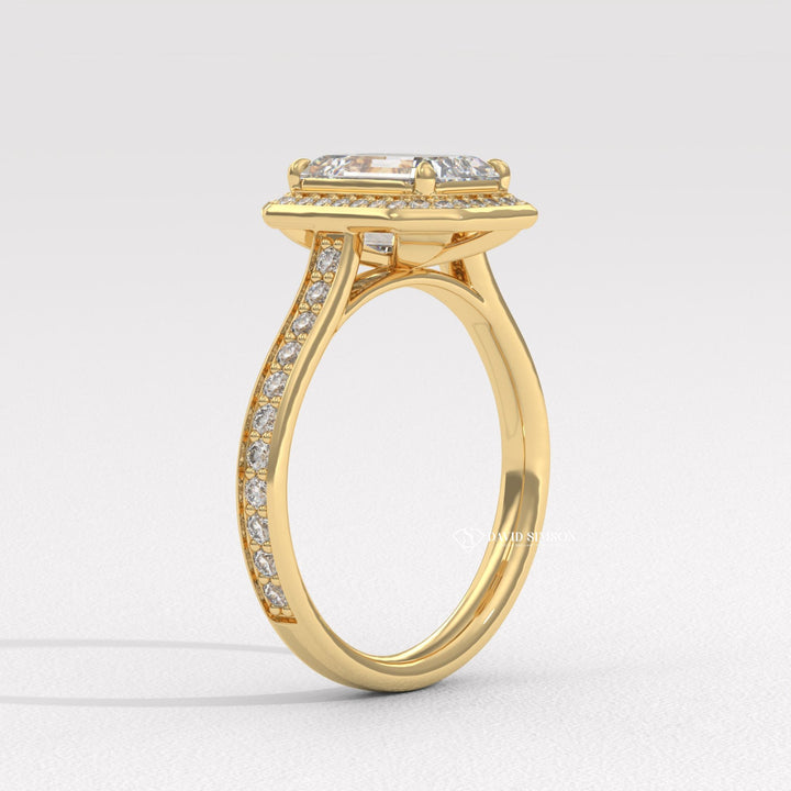 Emerald ideal cut diamond engagement ring, Emerald excellent cut diamond engagement ring, Emerald very good cut diamond engagement ring, Emerald fair cut diamond engagement ring, 