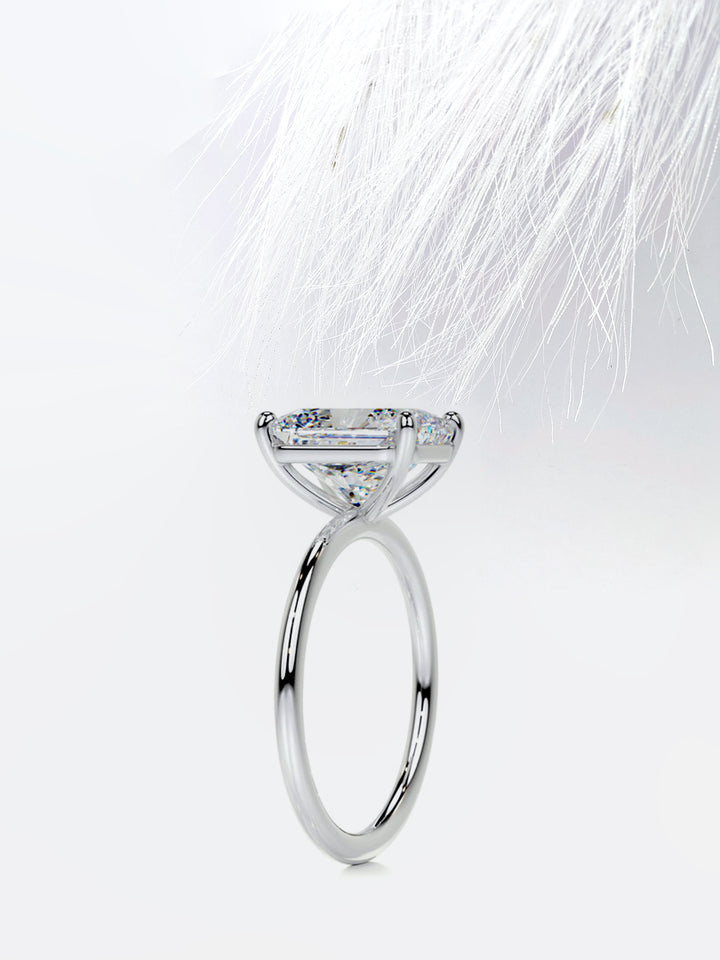 3.8CT Radiant Cut Moissanite Solitaire Diamond Engagement Ring