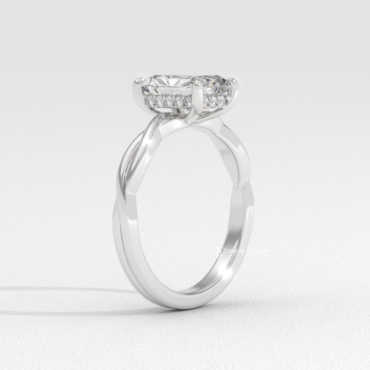 2.0CT-3.0CT Radiant Moissanite Infinity Diamond Hidden Halo Engagement Ring