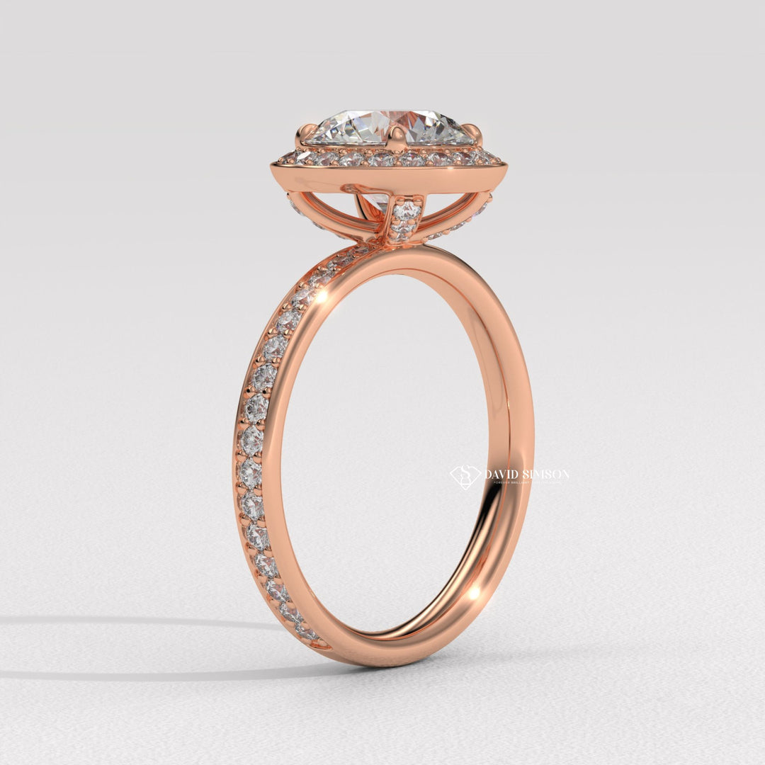 Round lab-grown engagement ring, Round natural engagement ring, Round certified engagement ring, Round affordable luxury engagement ring, 