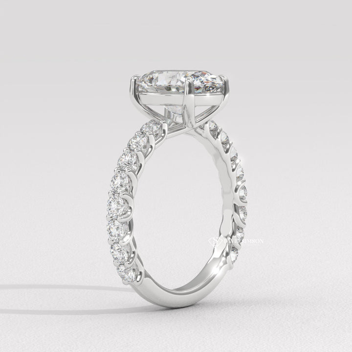 1.50CT-2.50CT Oval Moissanite Diamond Pave Engagement Ring