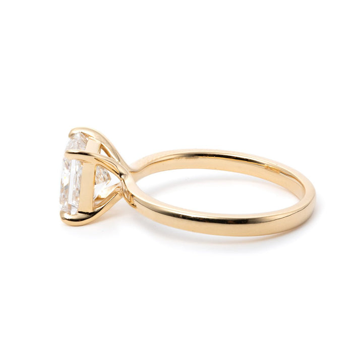 14k Gold Princess Moissanite SolitaireAffordable 3ct Princess Cut RingDainty Band Princess Moissanite Ring3ct Colorless Princess Moissanite